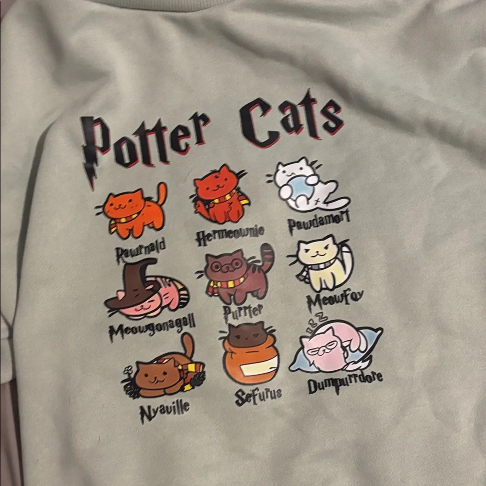 Potter Cats Feline Sweatshirt - Light Gray